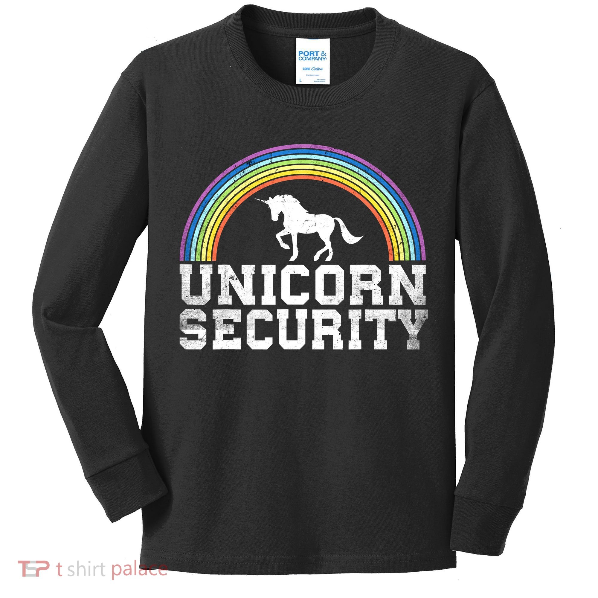 Halloween Mom Adult Costume Unicorn Security Kids Long Sleeve Shirt
