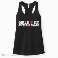 Heart My Autism Swag Funny Love My Autism Swag Women's Tank Top thumb 0