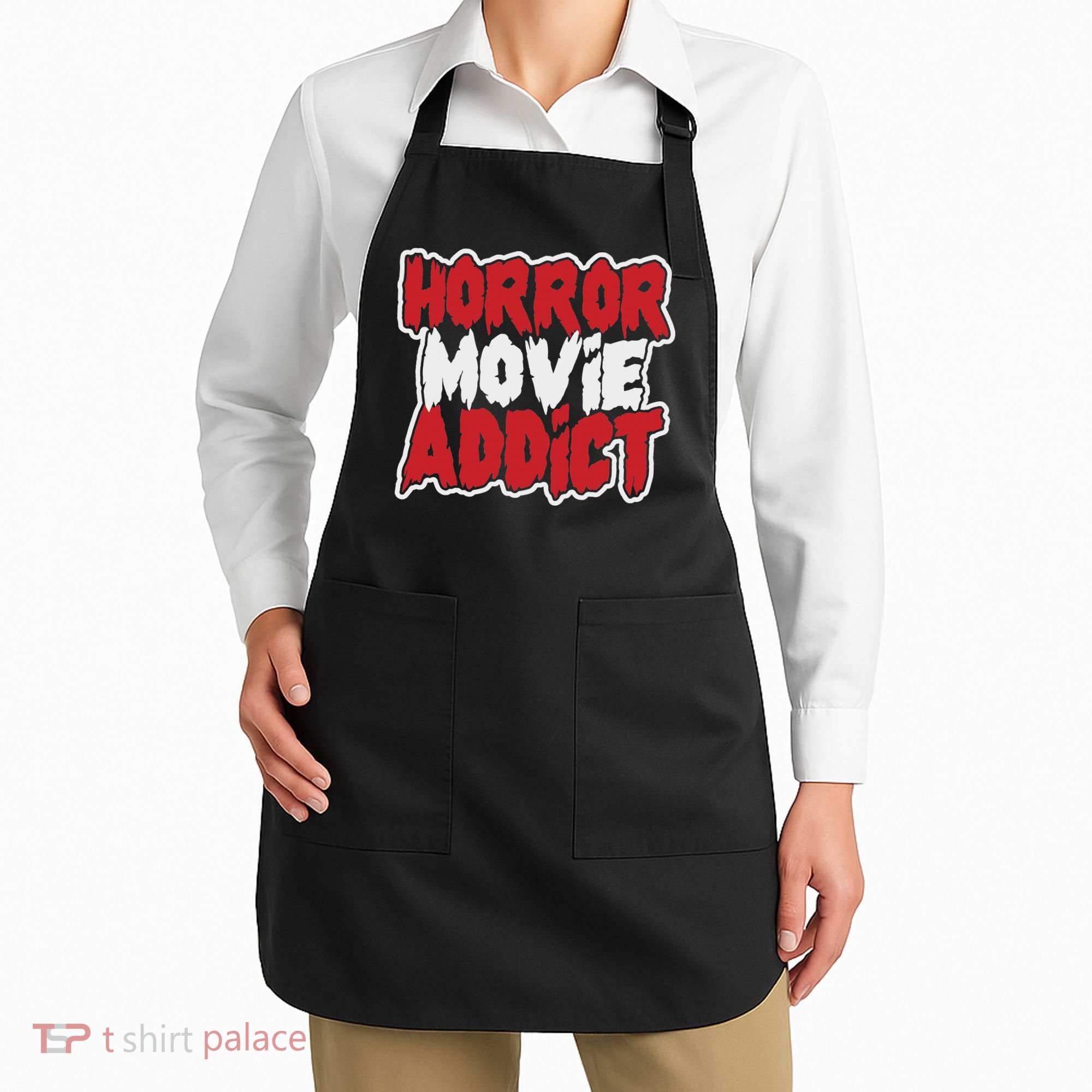 Horror Movie Addict Bold Horror Fanatic Apron