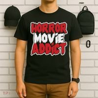 Horror Movie Addict Bold Horror Fanatic T-Shirt thumb 6