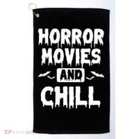 Horror Movies And Chill Golf Towel thumb 0