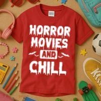 Horror Movies And Chill Kids T-Shirt thumb 3