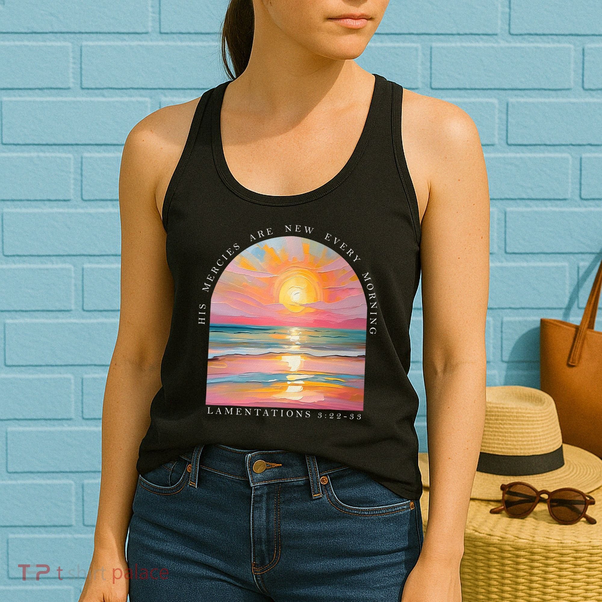 His Mercies Are New Every Morning Scripture Bible Verse  Women's Tank Top