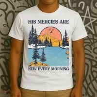 His Mercies Are New Every Morning Bible Verse Christian T-Shirt thumb 3