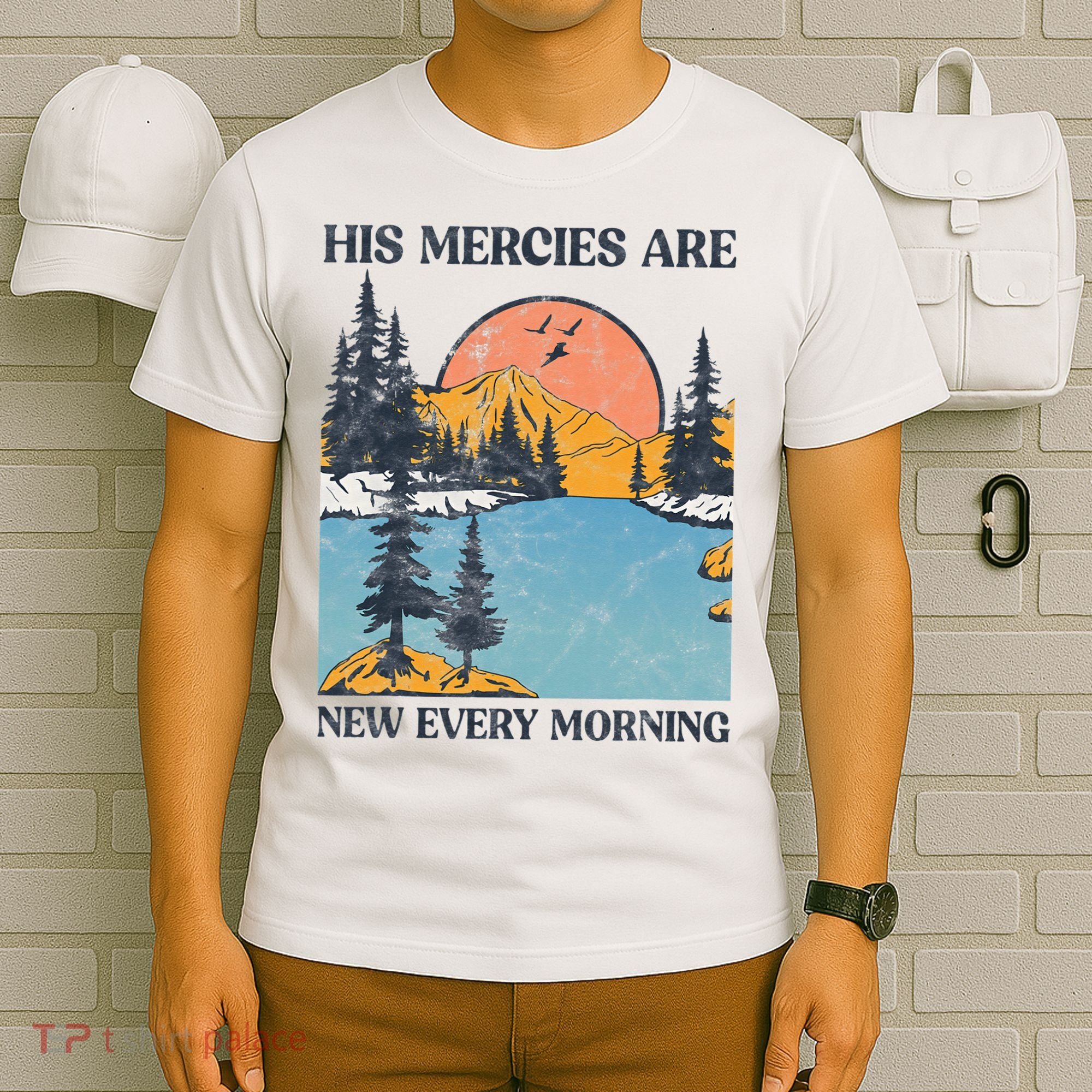 His Mercies Are New Every Morning Bible Verse Christian T-Shirt