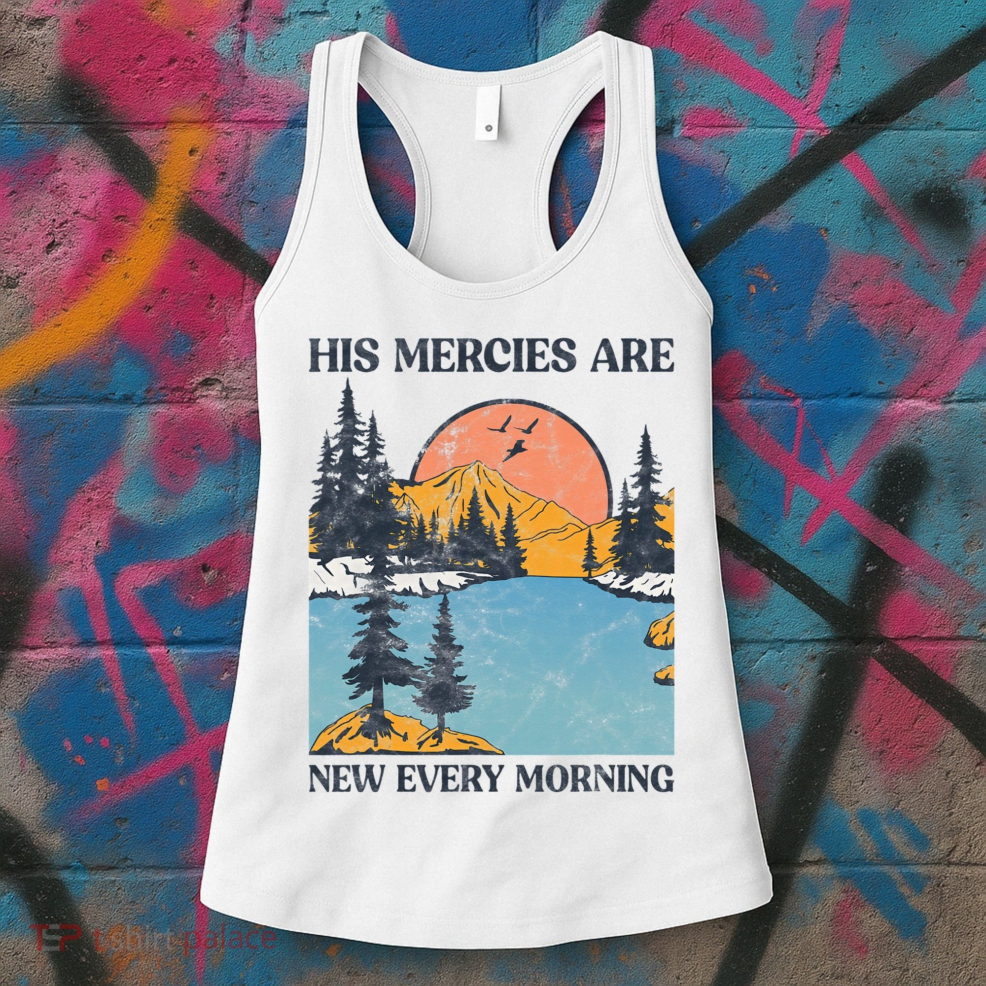His Mercies Are New Every Morning Bible Verse Christian Women's Tank Top