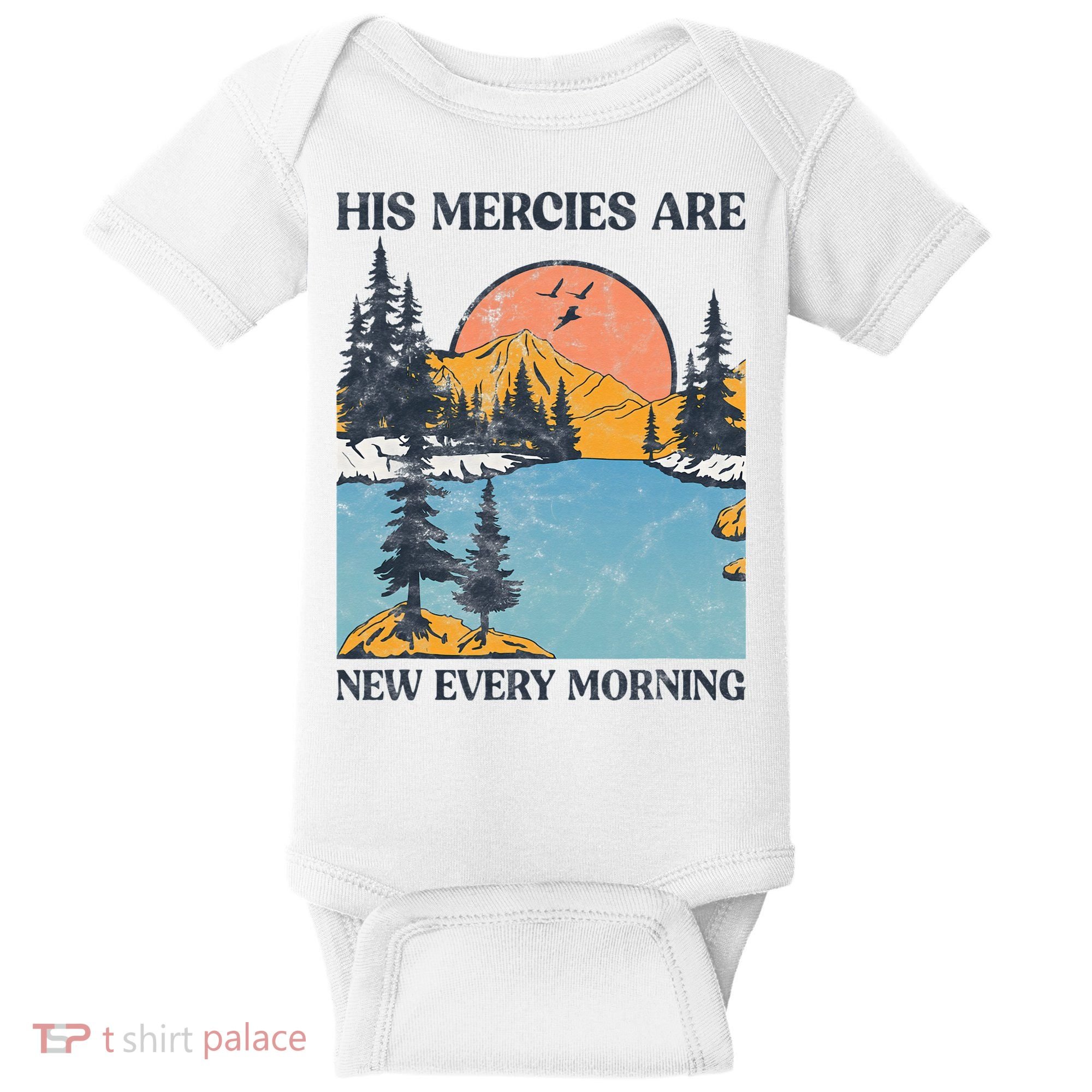 His Mercies Are New Every Morning Bible Verse Christian Baby Bodysuit