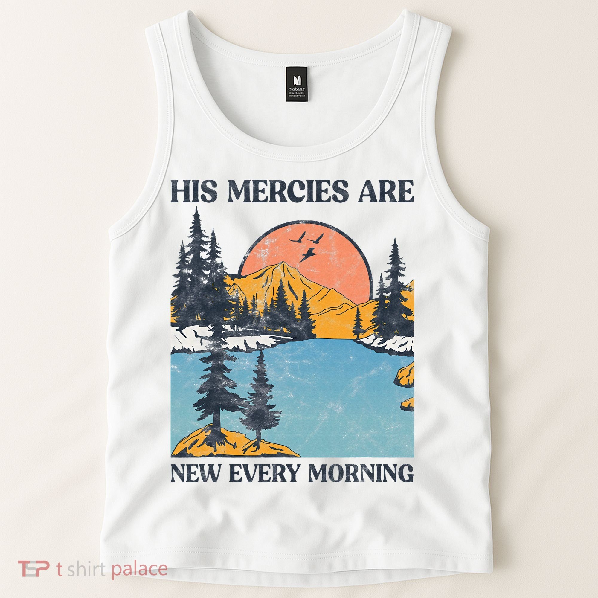His Mercies Are New Every Morning Bible Verse Christian Tank Top