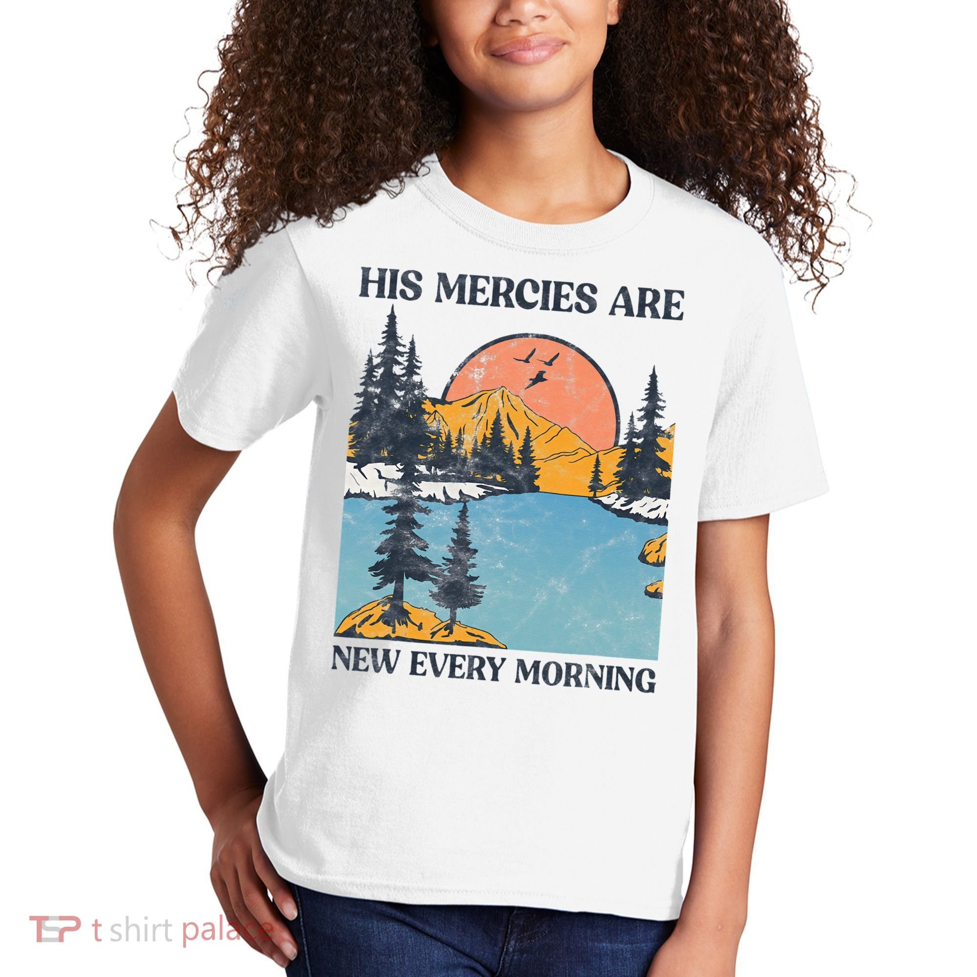 His Mercies Are New Every Morning Bible Verse Christian Kids T-Shirt