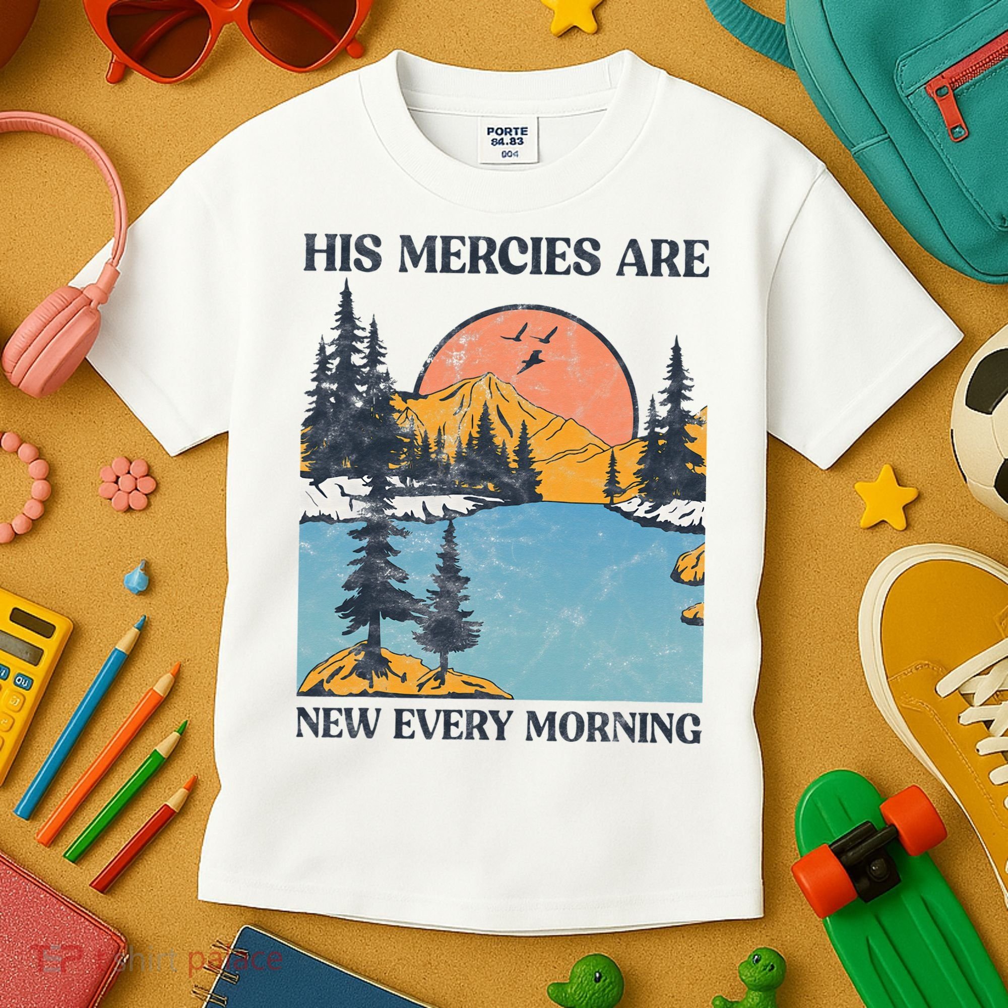 His Mercies Are New Every Morning Bible Verse Christian Kids T-Shirt