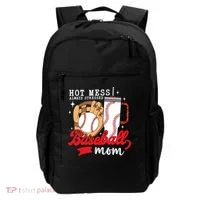 Hot Mess Always Stressed Baseball Mom Backpack thumb 0