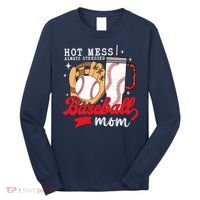 Hot Mess Always Stressed Baseball Mom Long Sleeve Shirt thumb 0