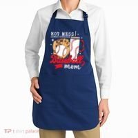 Hot Mess Always Stressed Baseball Mom Apron thumb 2