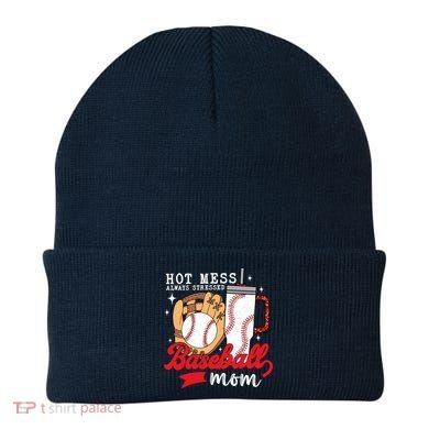 Hot Mess Always Stressed Baseball Mom Beanie