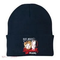 Hot Mess Always Stressed Baseball Mom Beanie thumb 0