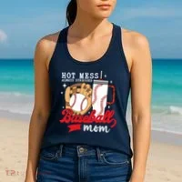 Hot Mess Always Stressed Baseball Mom Women's Tank Top thumb 2
