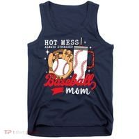 Hot Mess Always Stressed Baseball Mom Tank Top thumb 0