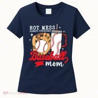 Hot Mess Always Stressed Baseball Mom Women's T-Shirt thumb 0