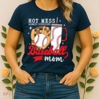 Hot Mess Always Stressed Baseball Mom Women's T-Shirt thumb 2