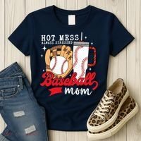 Hot Mess Always Stressed Baseball Mom Women's T-Shirt thumb 3