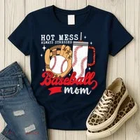 Hot Mess Always Stressed Baseball Mom Women's T-Shirt thumb 3