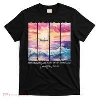 His Mercies Are New Every Morning, Watercolor Brushstrokes  T-Shirt thumb 0