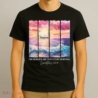 His Mercies Are New Every Morning, Watercolor Brushstrokes  T-Shirt thumb 3