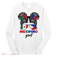 Half Mexican And Filipino Mexico Flag Mexipino Girl Pun Long Sleeve Shirt thumb 0