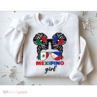 Half Mexican And Filipino Mexico Flag Mexipino Girl Pun Sweatshirt thumb 2