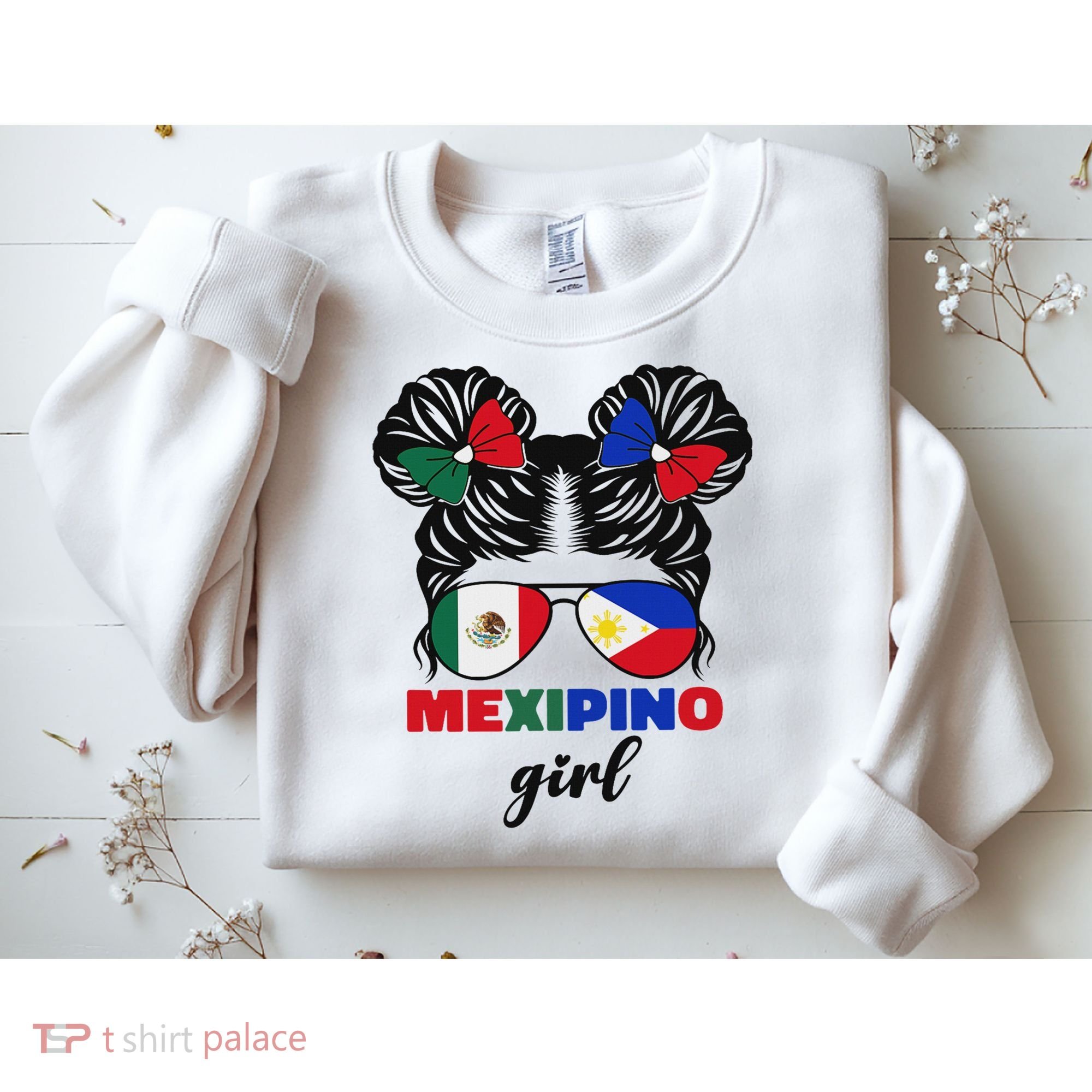 Half Mexican And Filipino Mexico Flag Mexipino Girl Pun Sweatshirt