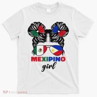 Half Mexican And Filipino Mexico Flag Mexipino Girl Pun T-Shirt thumb 0