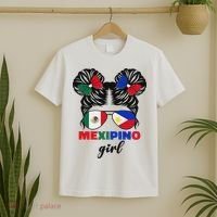 Half Mexican And Filipino Mexico Flag Mexipino Girl Pun T-Shirt thumb 2