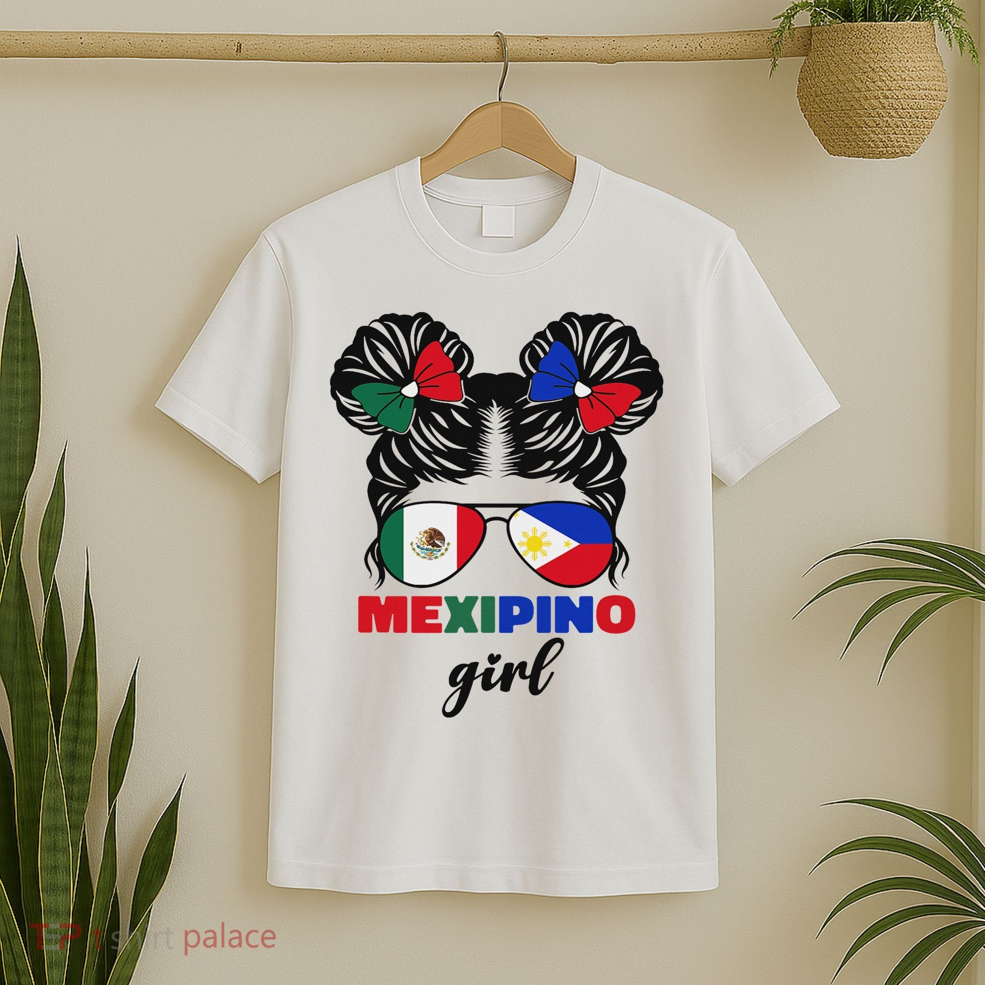 Half Mexican And Filipino Mexico Flag Mexipino Girl Pun T-Shirt