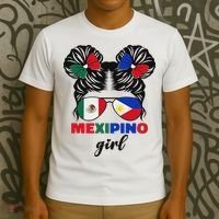 Half Mexican And Filipino Mexico Flag Mexipino Girl Pun T-Shirt thumb 3