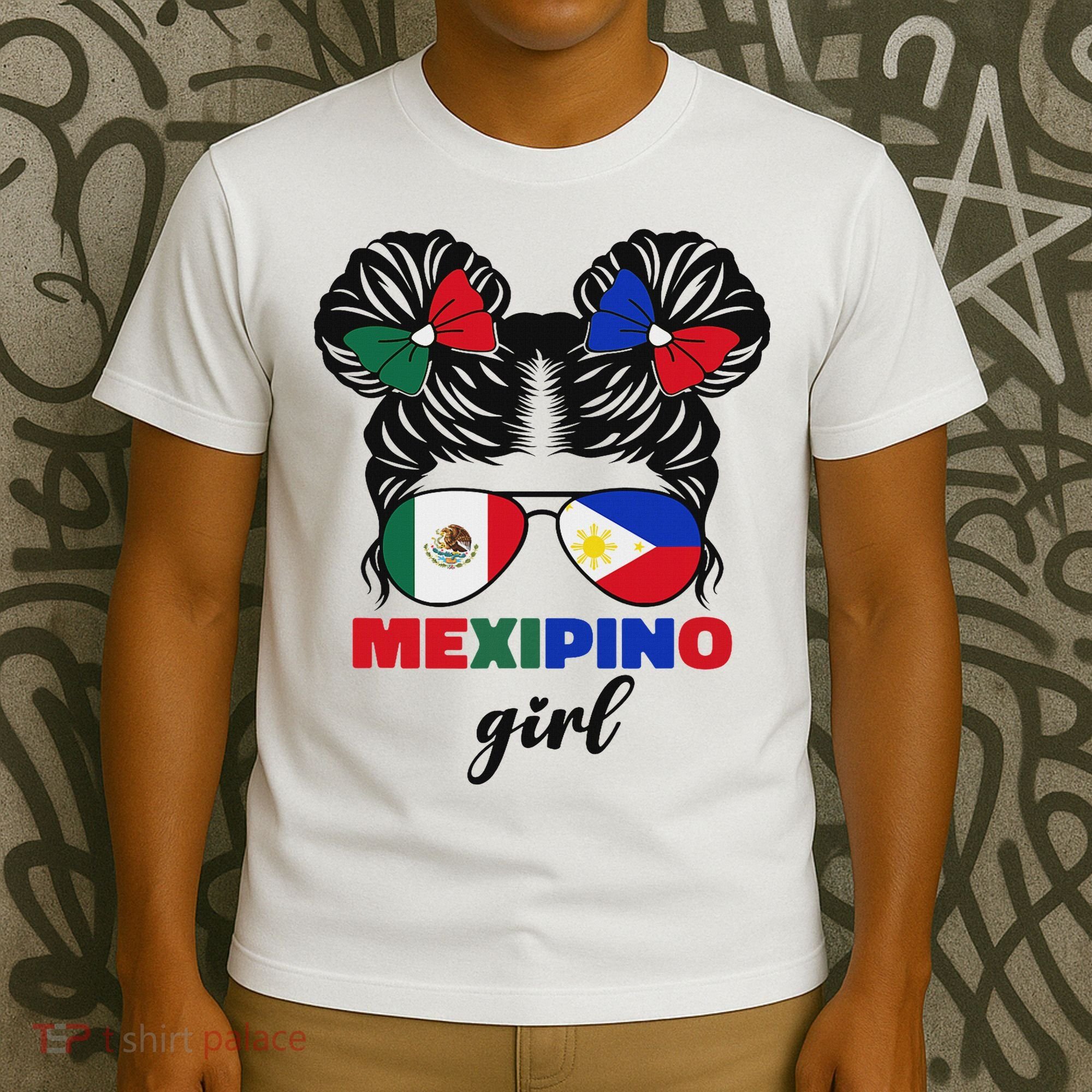 Half Mexican And Filipino Mexico Flag Mexipino Girl Pun T-Shirt