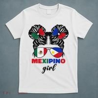 Half Mexican And Filipino Mexico Flag Mexipino Girl Pun T-Shirt thumb 5
