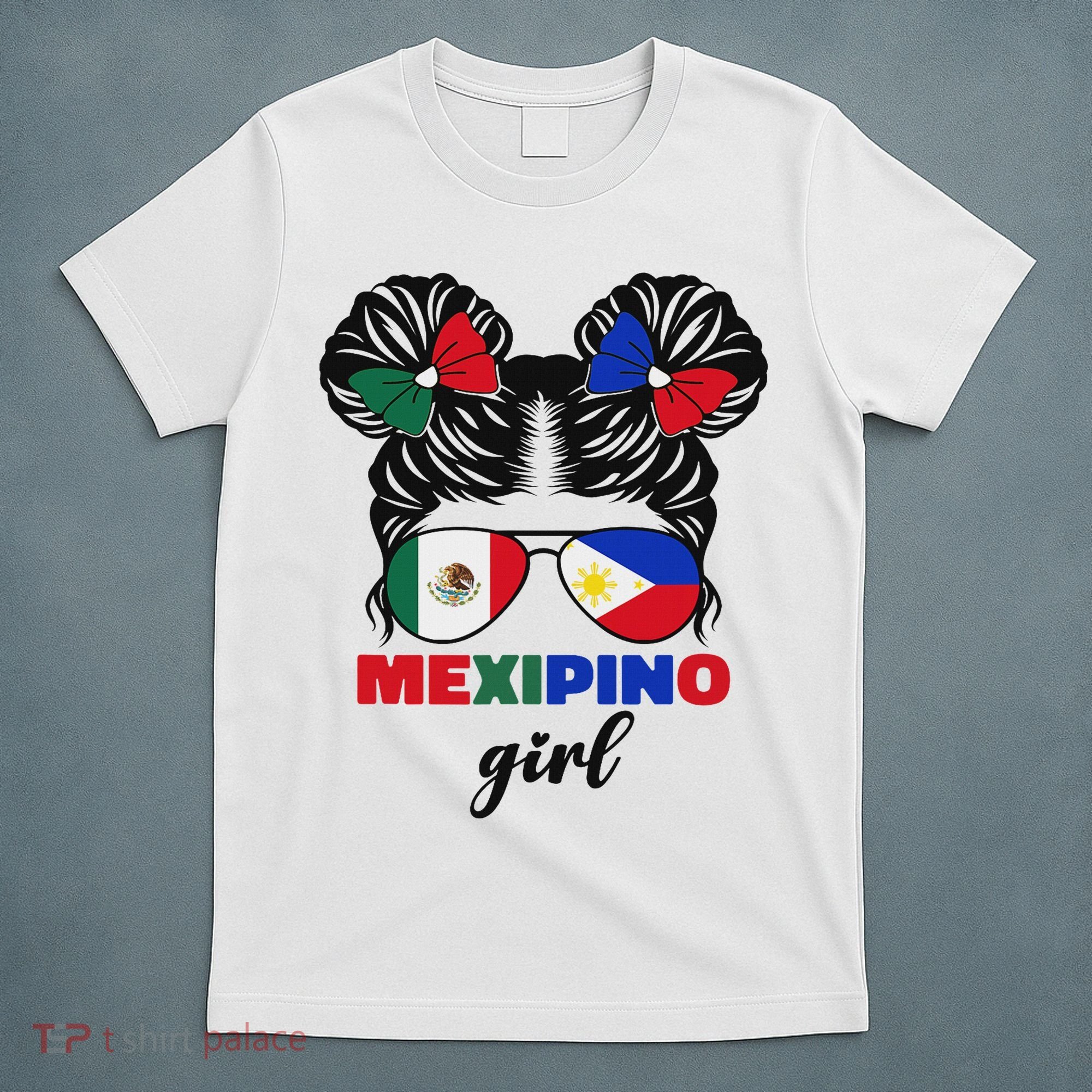 Half Mexican And Filipino Mexico Flag Mexipino Girl Pun T-Shirt