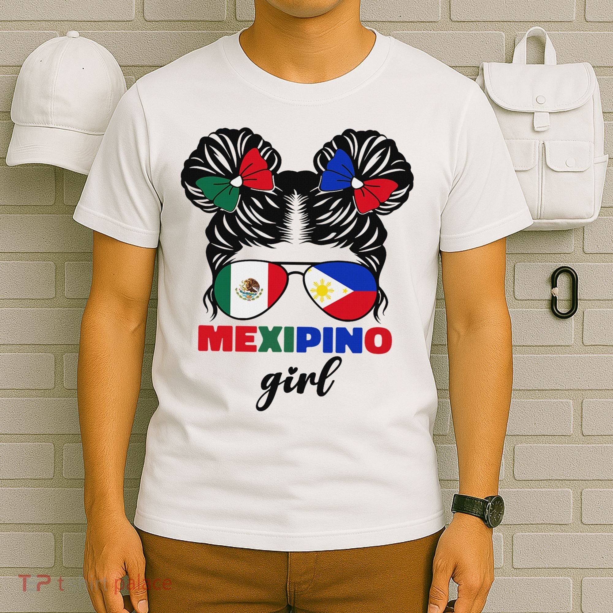 Half Mexican And Filipino Mexico Flag Mexipino Girl Pun T-Shirt