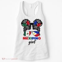 Half Mexican And Filipino Mexico Flag Mexipino Girl Pun Women's Tank Top thumb 0