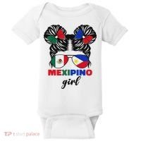 Half Mexican And Filipino Mexico Flag Mexipino Girl Pun Baby Bodysuit thumb 0