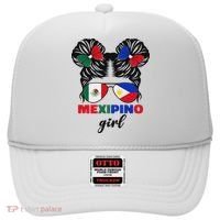 Half Mexican And Filipino Mexico Flag Mexipino Girl Pun Hat thumb 0