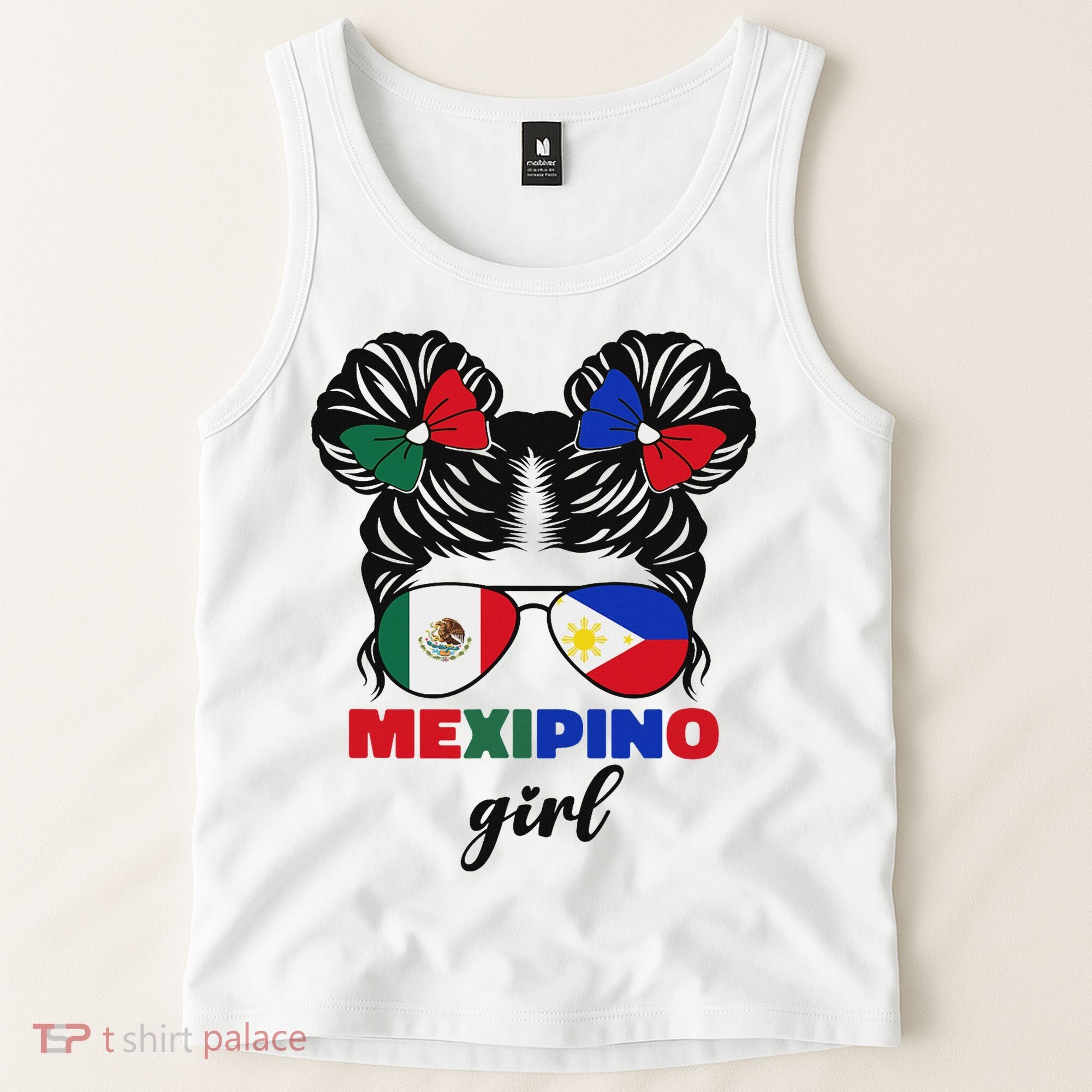 Half Mexican And Filipino Mexico Flag Mexipino Girl Pun Tank Top