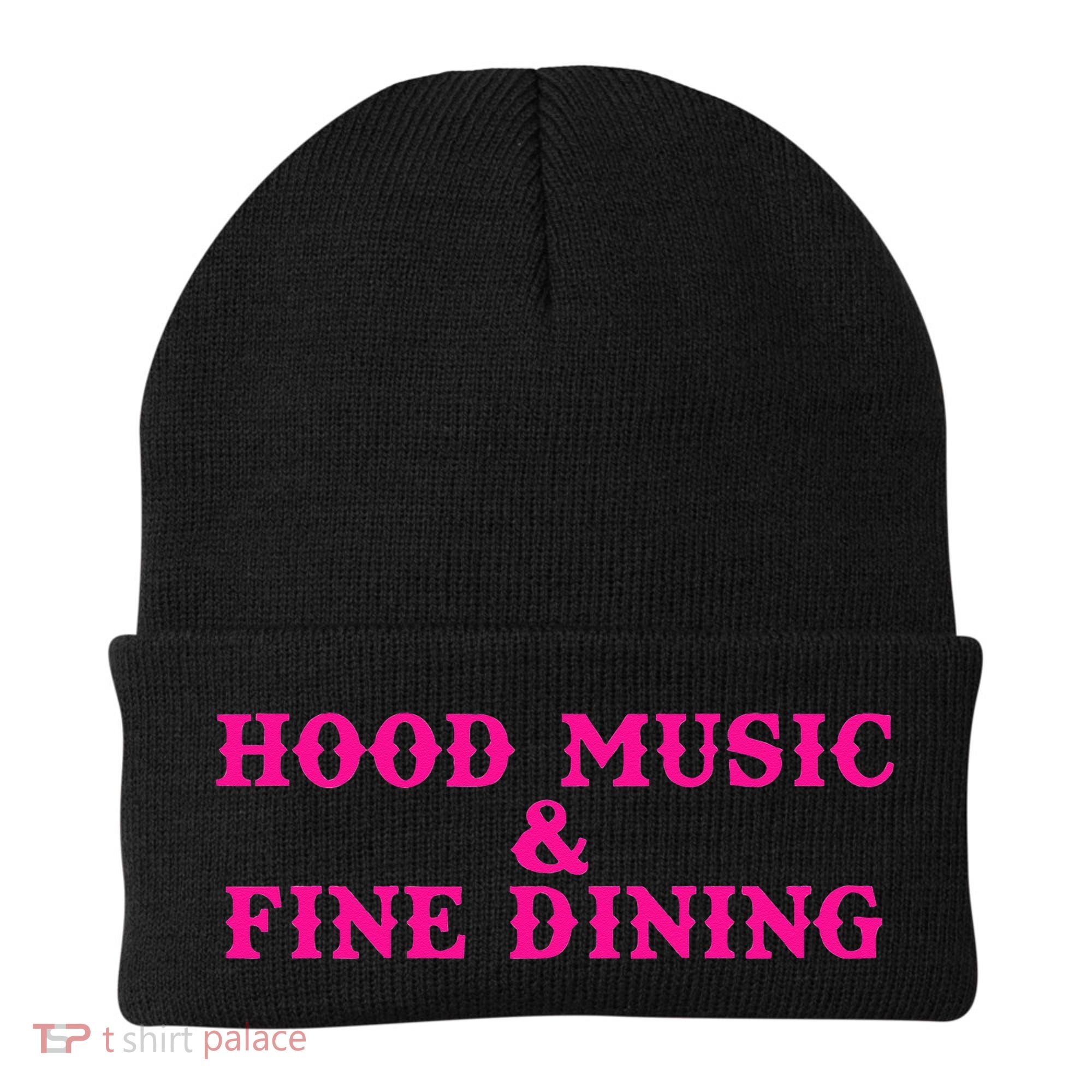 Hood Music And Fine Dining Pink Apparel Beanie