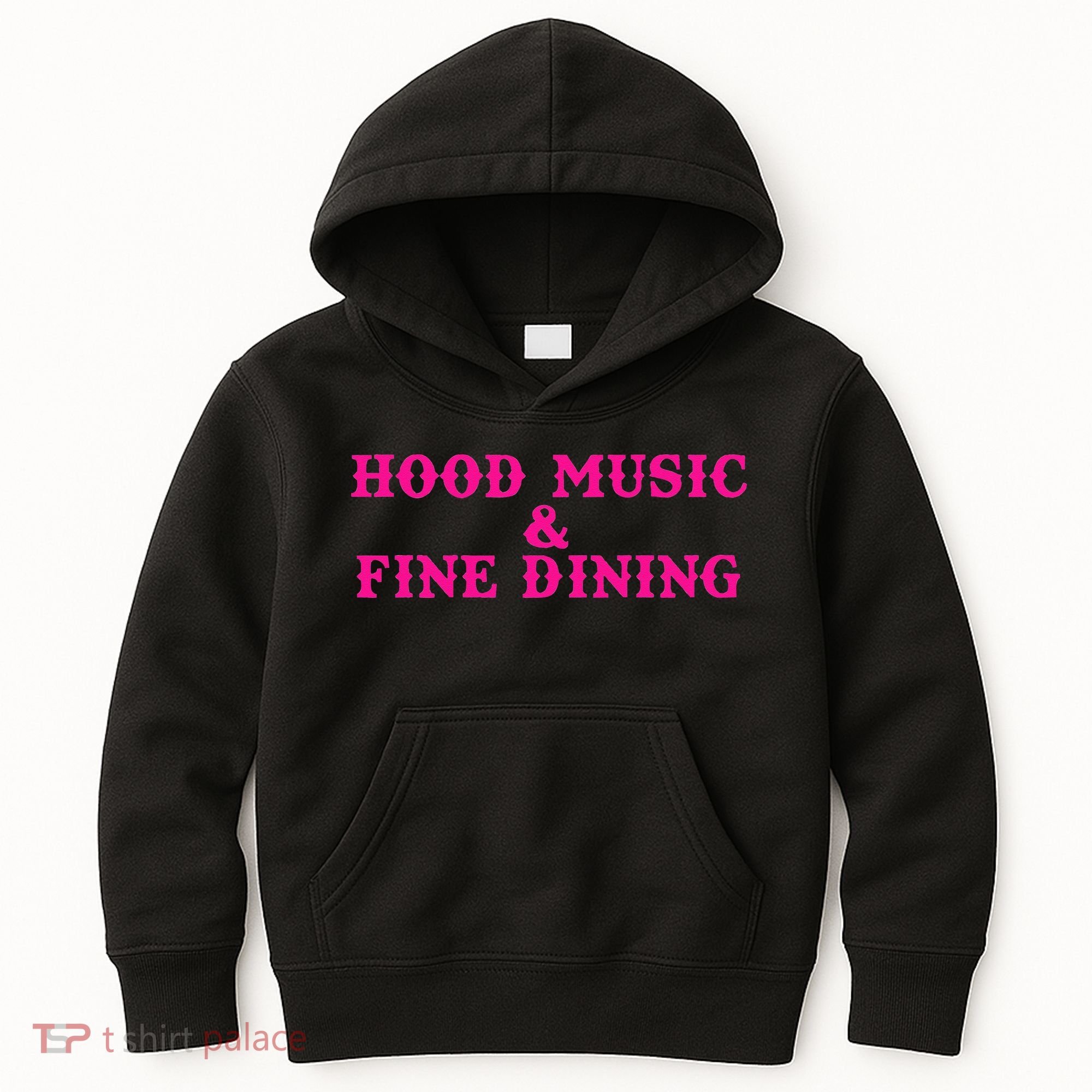 Hood Music And Fine Dining Pink Apparel Kids Hoodie
