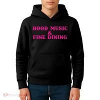 Hood Music And Fine Dining Pink Apparel Kids Hoodie thumb 4