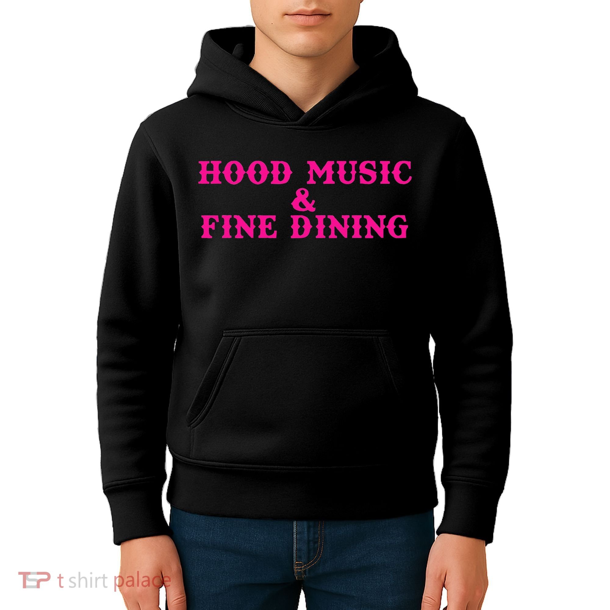 Hood Music And Fine Dining Pink Apparel Kids Hoodie