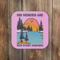 His Mercies Are New Every Morning Bible Verse Christian Coaster thumb 0