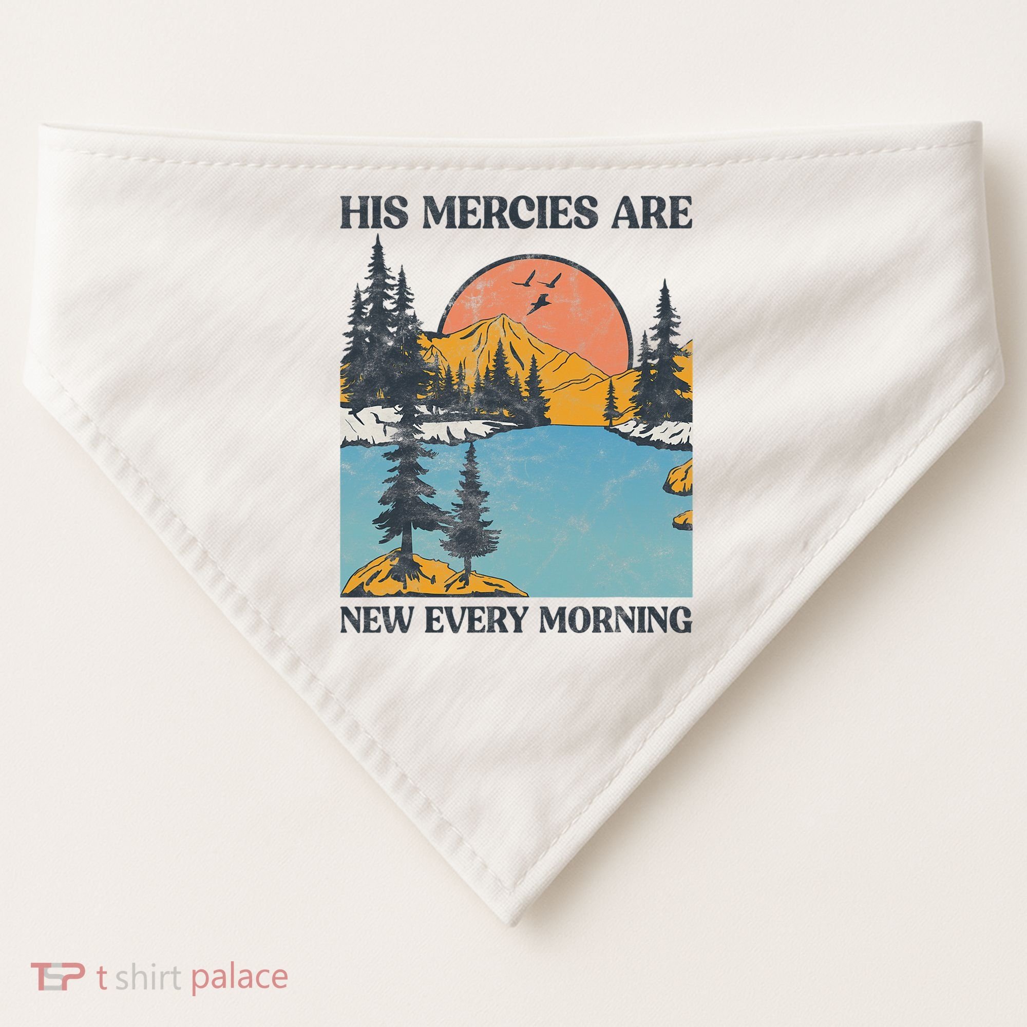 His Mercies Are New Every Morning Bible Verse Christian USA-Made Doggie Bandana