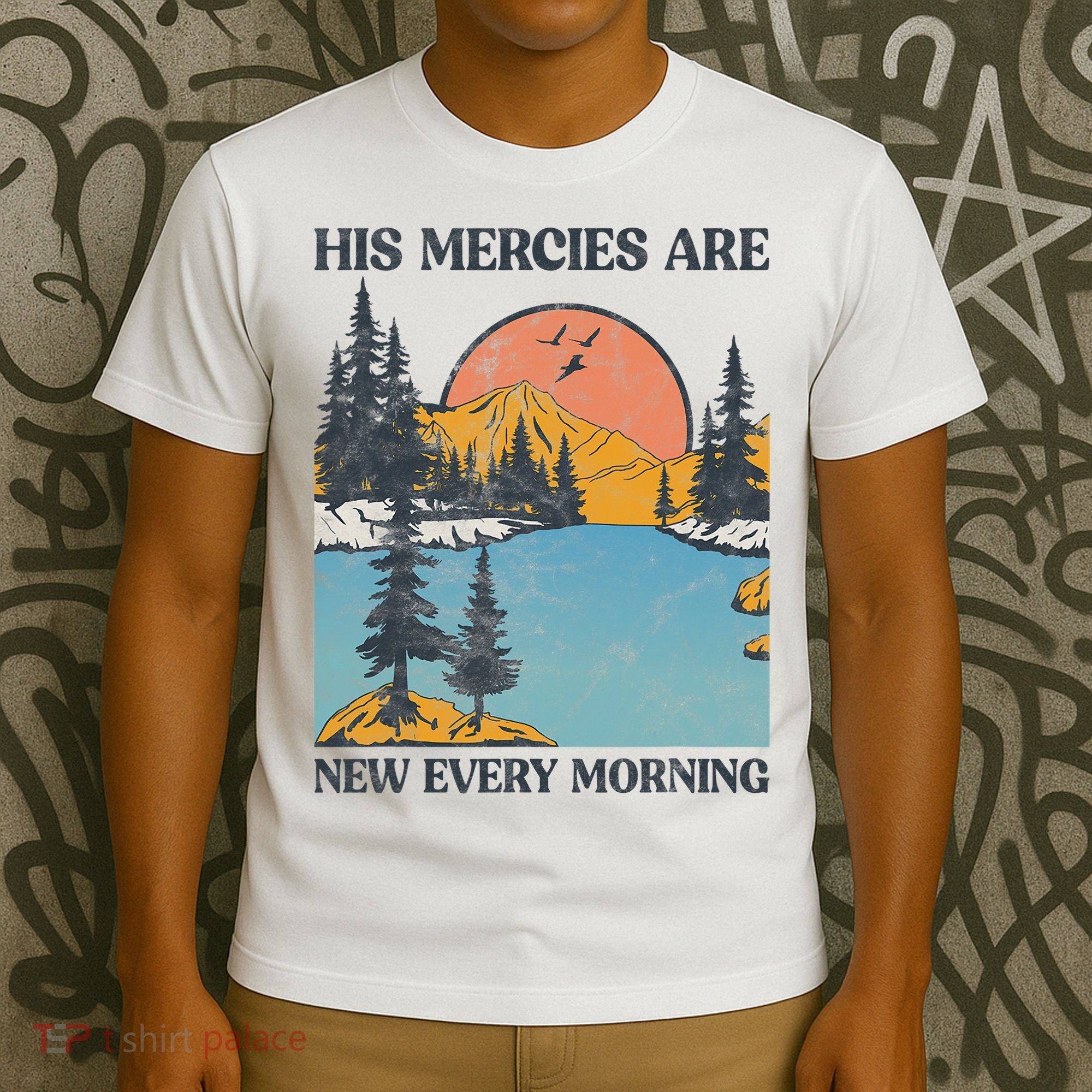 His Mercies Are New Every Morning Bible Verse Christian T-Shirt