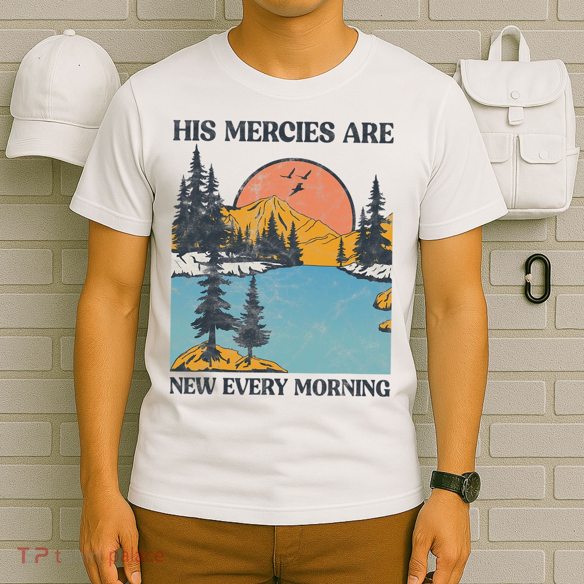 His Mercies Are New Every Morning Bible Verse Christian T-Shirt